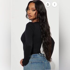 Chic Black Long Sleeve Women's Top